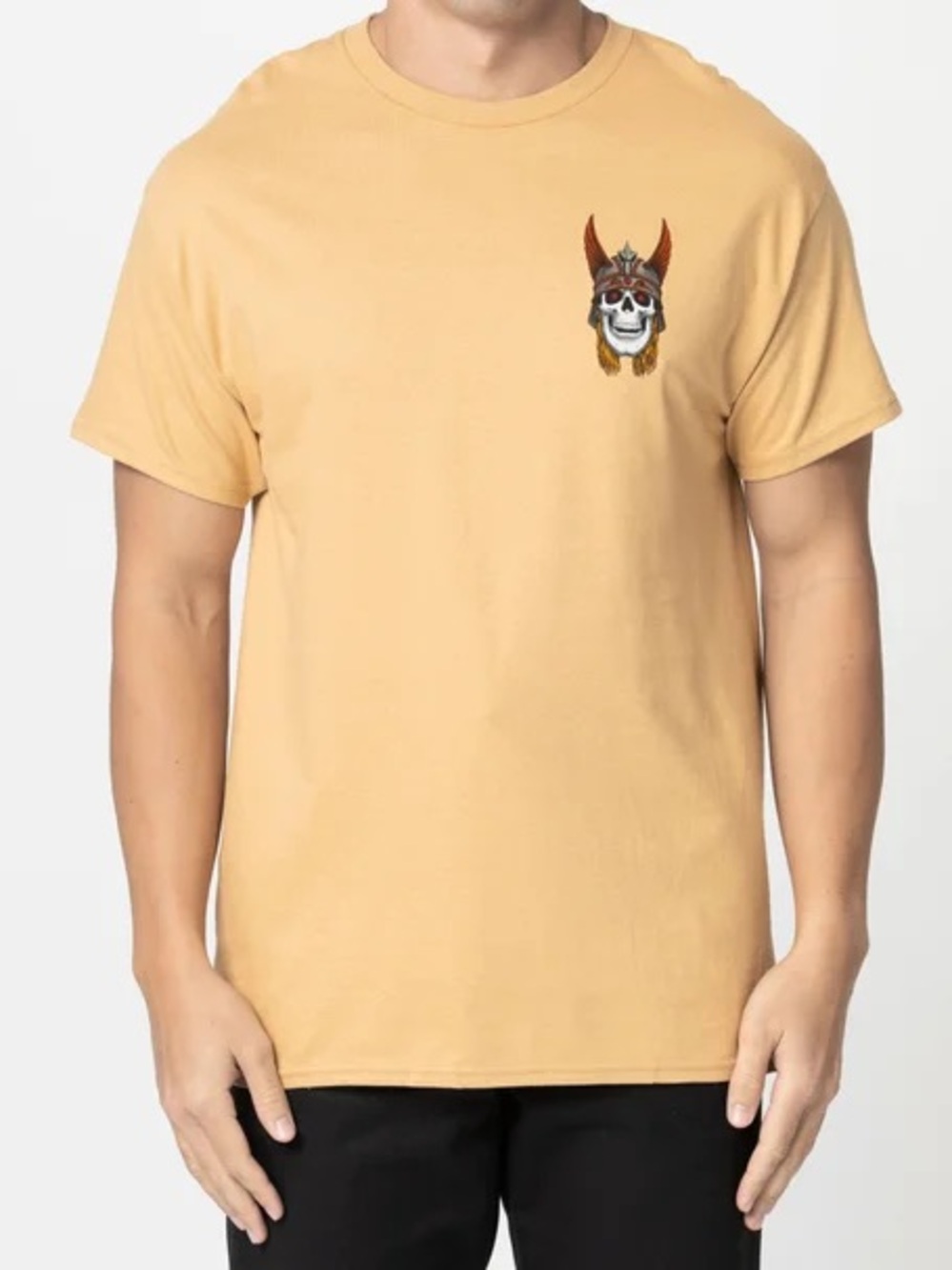 Powell Peralta Yellow Viking Skull Crew Neck Graphic Tee NWOT